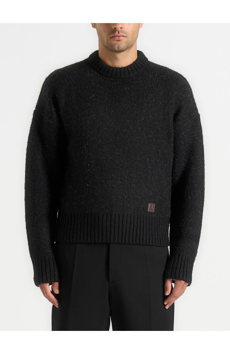 Manière De Voir Kamil Art Slogan Brushed Knit Jumper, Alternate, color, Black
