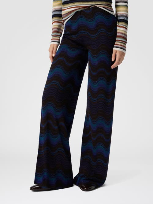 Missoni Palazzo Trousers With Wave Pattern In Black