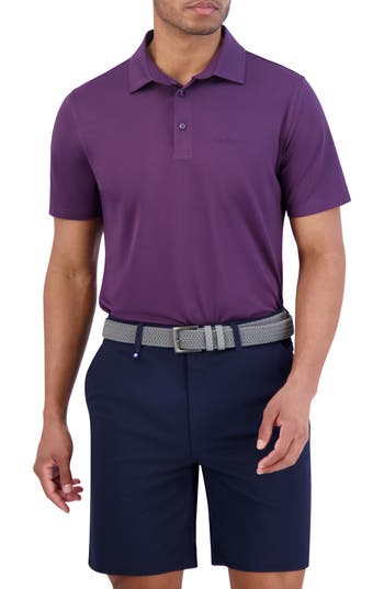 Ben Sherman Solid Tech Pique Sports Fit Polo In Purple