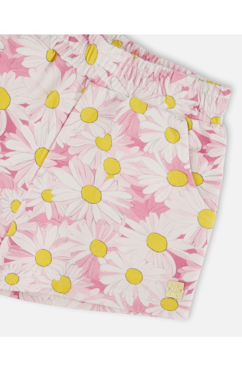 Deux par Deux French Terry Daisies Shorts, Alternate, color, Pink Printed Daisies