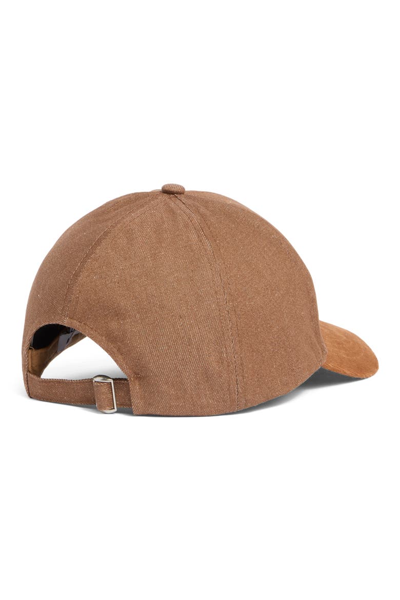 Corduroy Brim Denim Baseball Cap, Alternate, color, TOBACCO