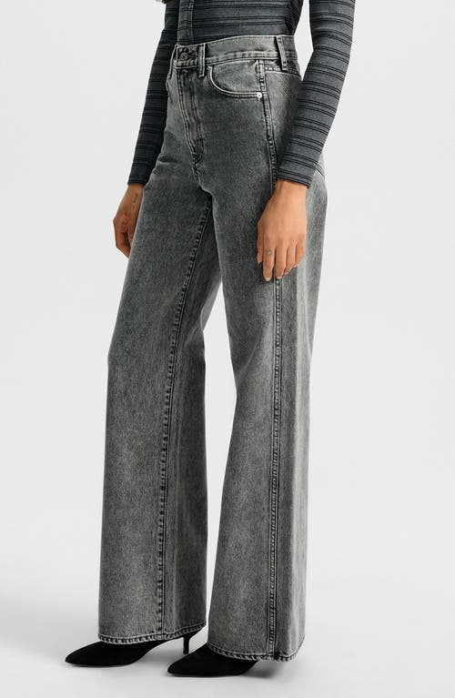 Veronica Beard Taylor High Waist Wide Leg Jeans In Gray