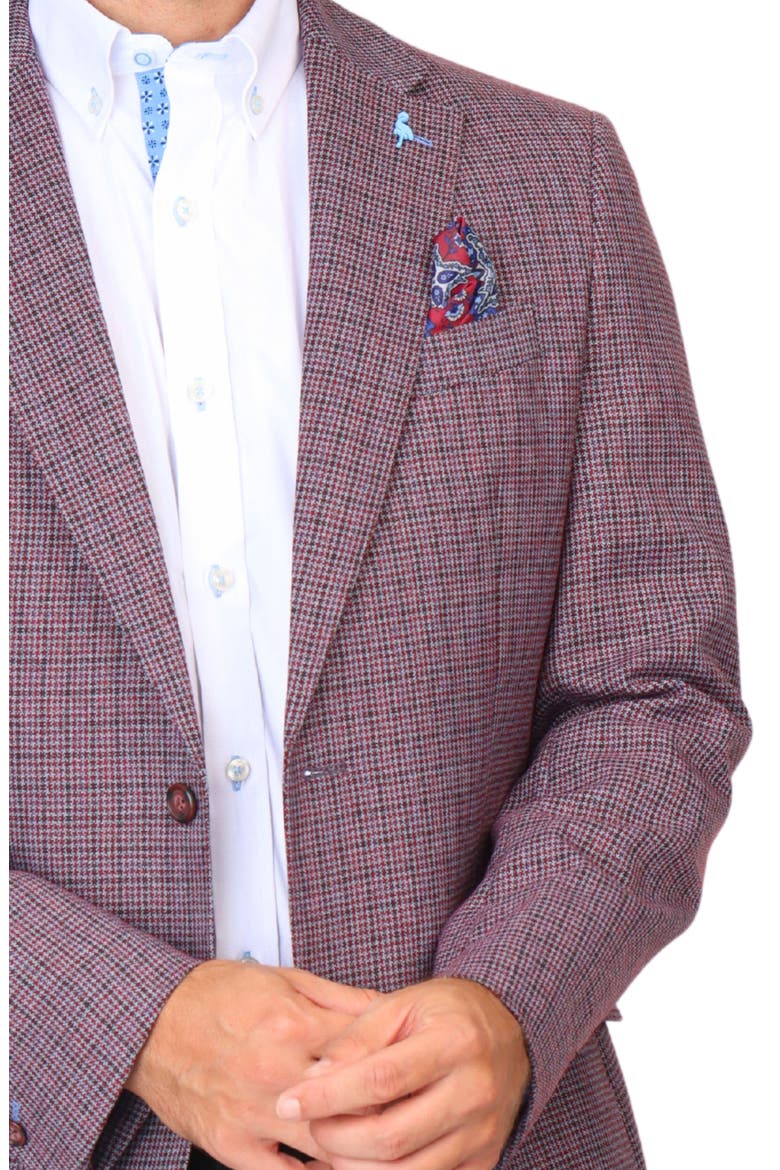 Micro Houndstooth Sport Coat, Alternate, color, MERLOT