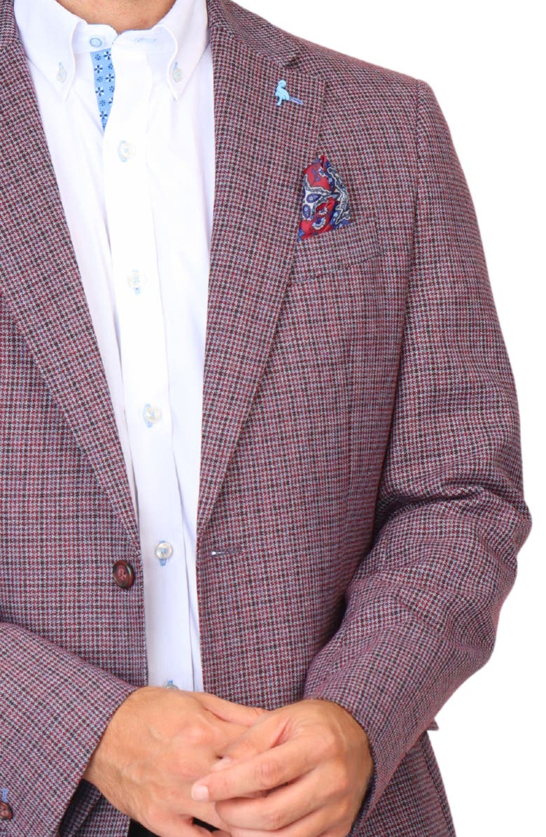 TailorByrd Micro Houndstooth Sport Coat, Alternate, color, Merlot