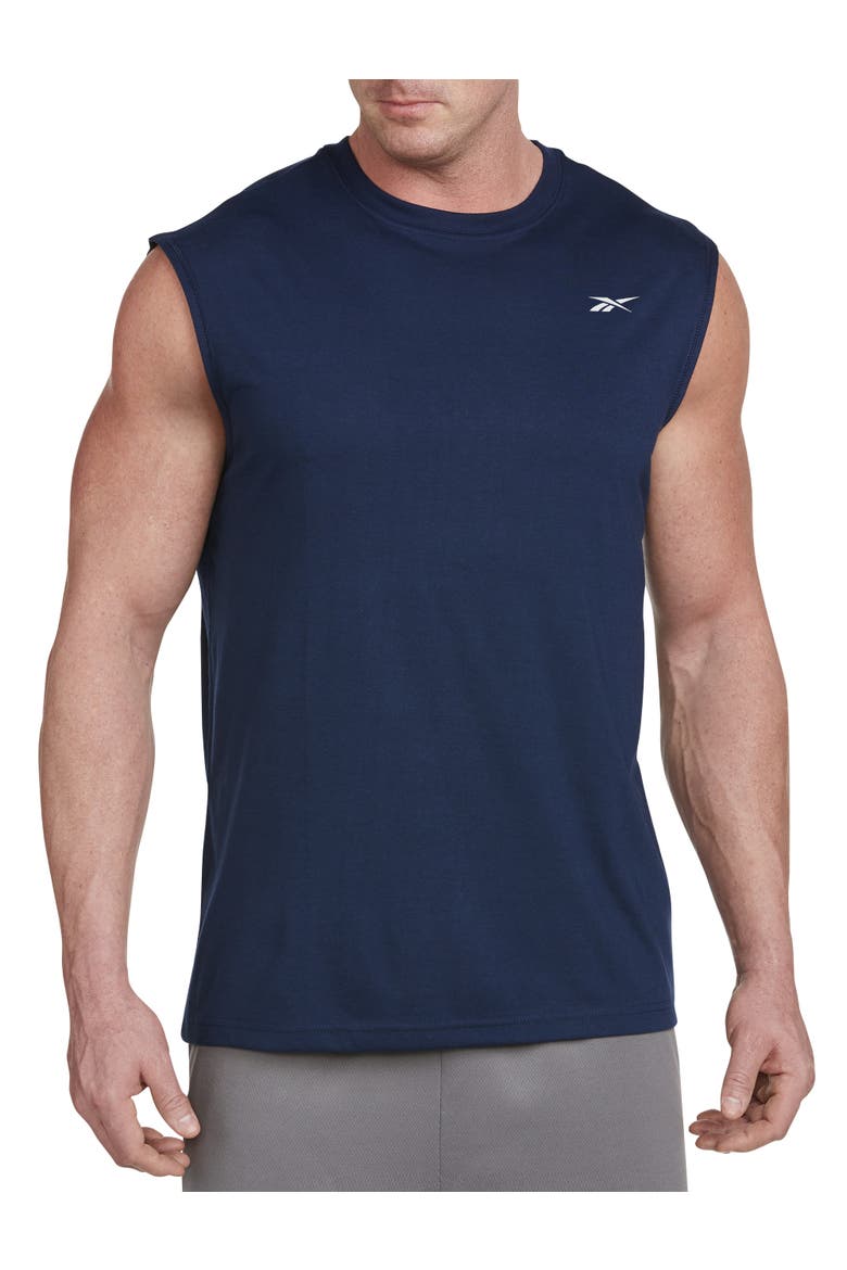 Big & Tall Performance Jersey Tech Muscle Tee, Main, color, NAVY
