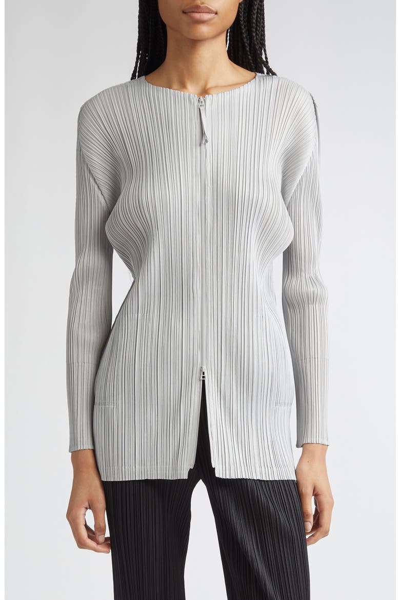 Monthly Colors September Pleated Longline Zip Jacket (Women