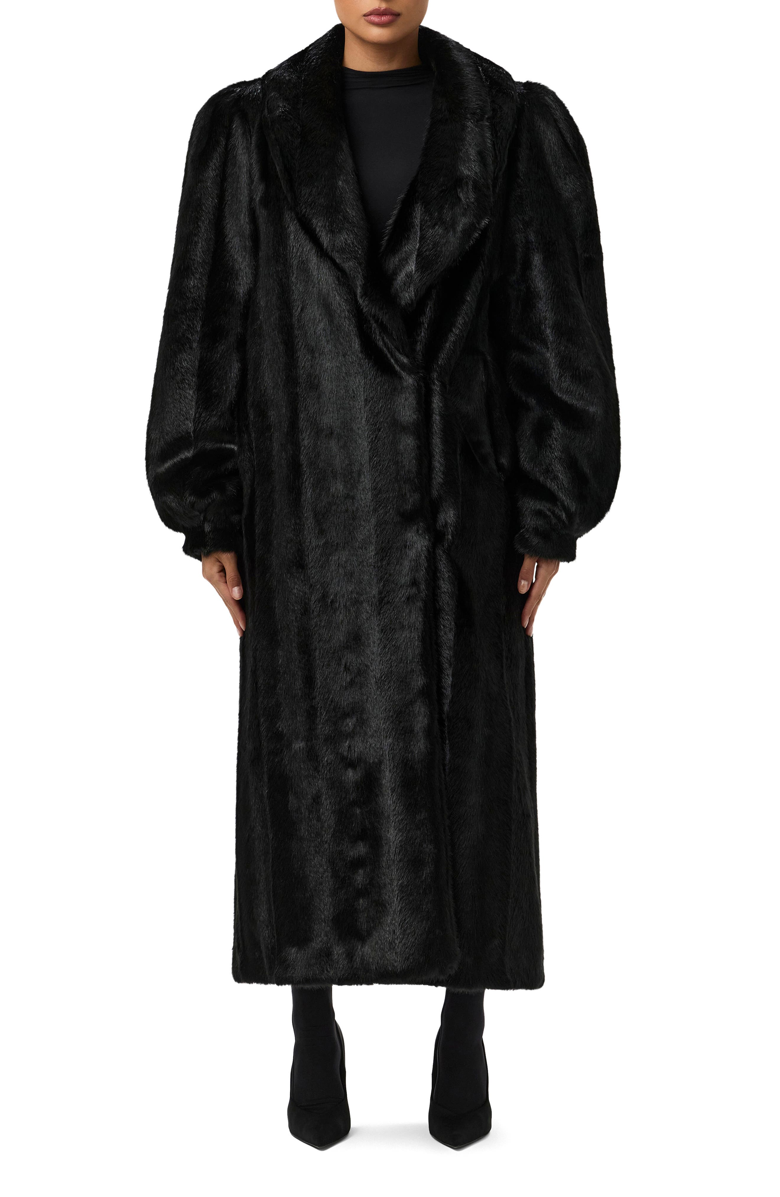 Longline Faux Fur Coat (Women) | Nordstrom