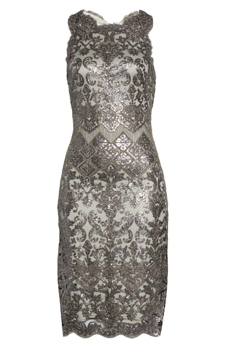 Tadashi Shoji Sequin Lace Cocktail Dress, Alternate, color, 