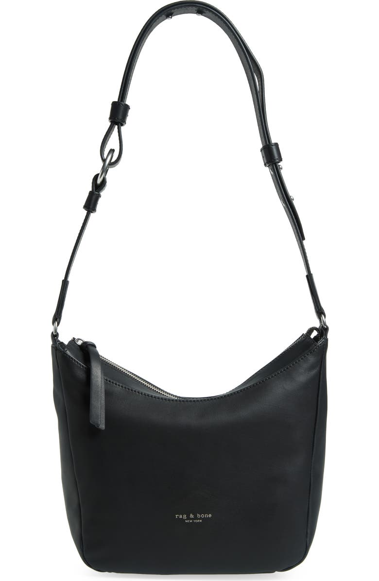 rag & bone Prospect Square Leather Crossbody Bag, Main, color, Black Leather