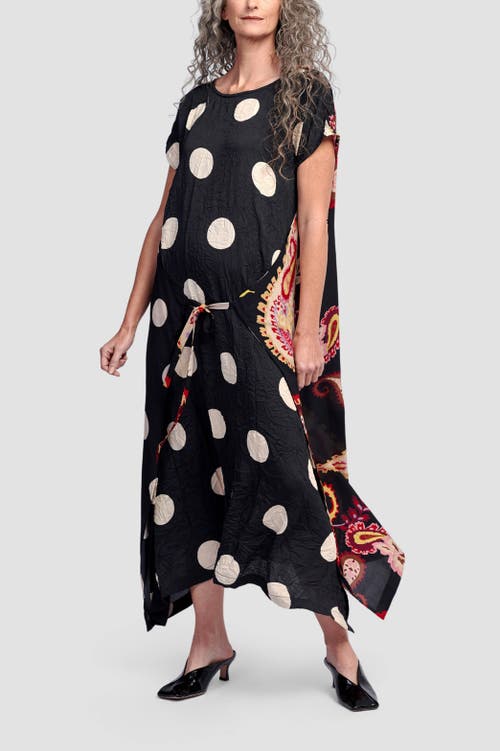 ALEMBIKA ALEMBIKA POLKA DOTS MIXED PRINT WRAP DRESS 