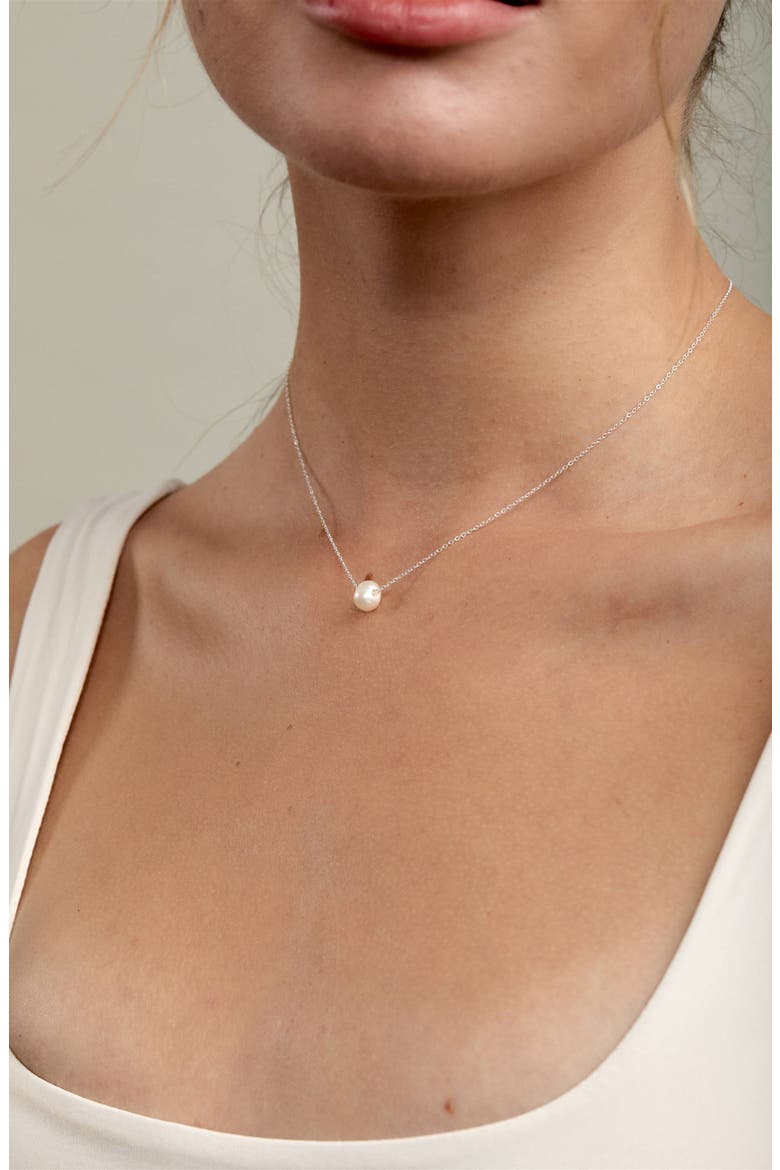 Charlize Freshwater Pearl Necklace, Alternate, color, STERLING SILVER
