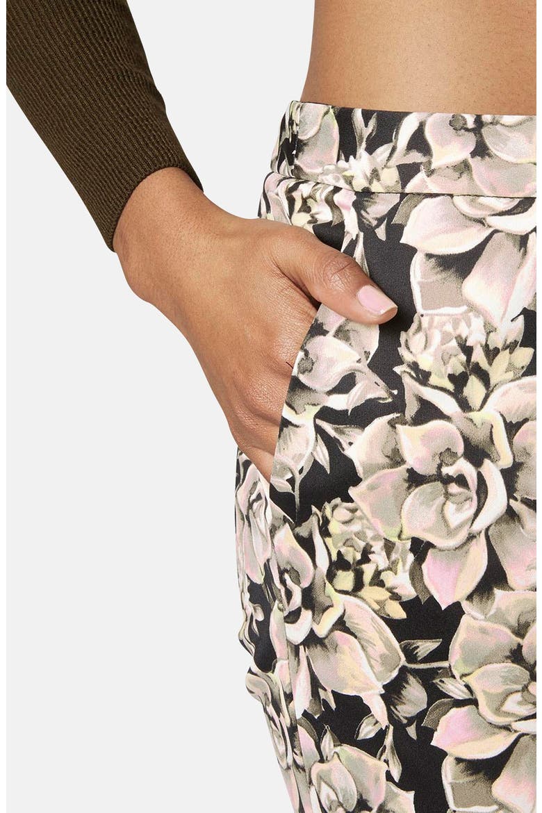 Floral Scuba Cigarette Trousers, Alternate, color, BLACK MULTI