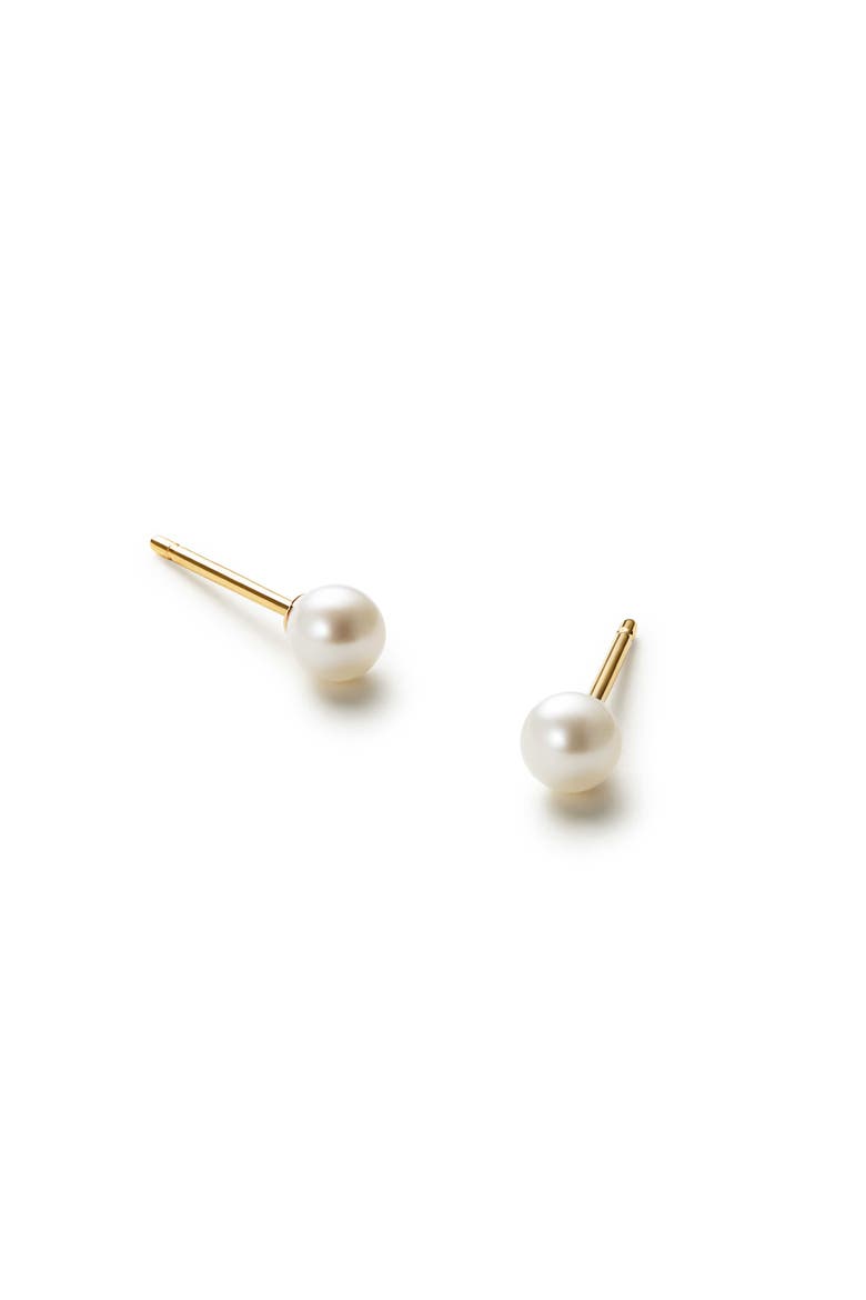 Pearl Stud Earrings - Gold Pearl Studs, Main, color, Gold