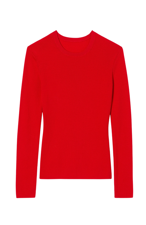 M.m.lafleur Beck Ribbed Merino Sweater In Red
