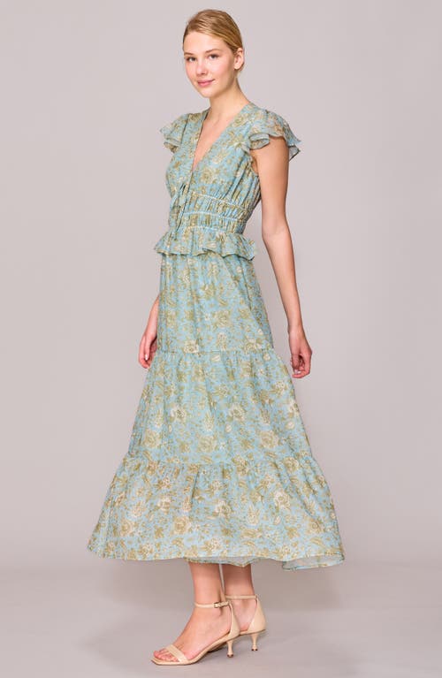 Melloday V-neck Ruffle Shoulder Tiered Dress