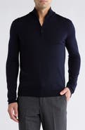 BOSS Birger Virgin Wool Quarter Zip Sweater