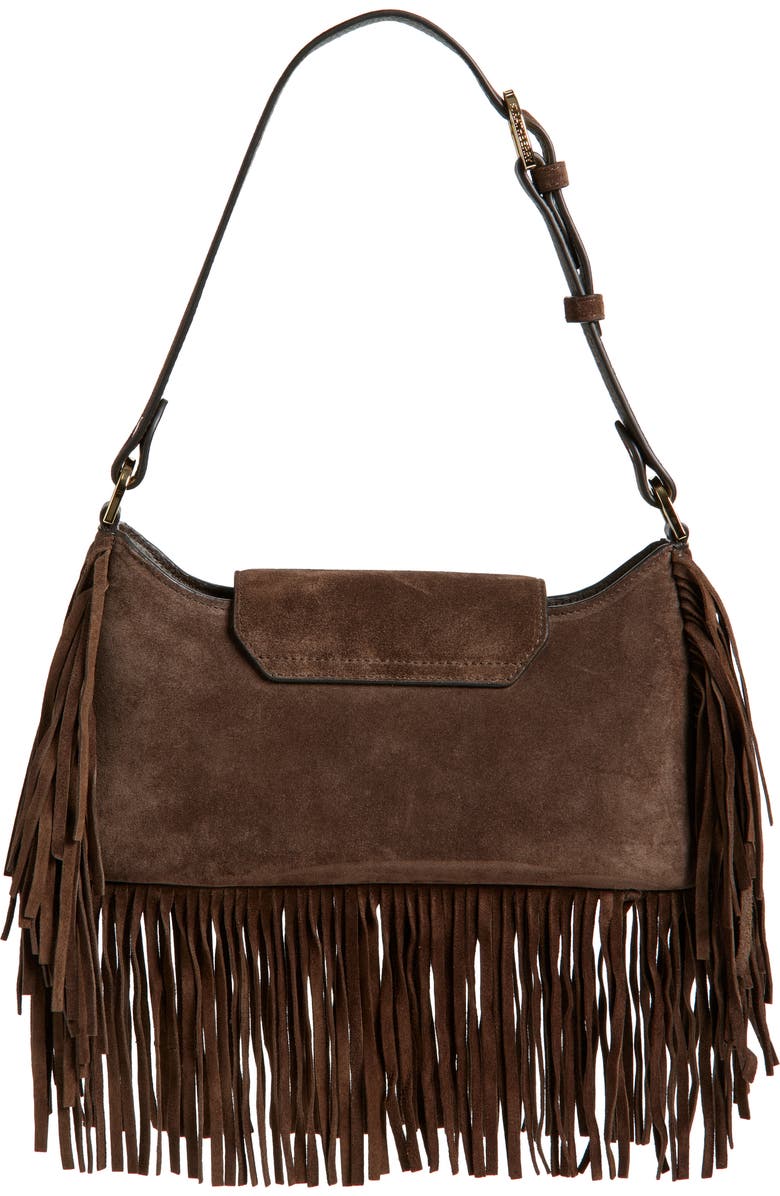 Strathberry x Cinq à Sept Multrees Omni Fringe Suede Hobo Bag, Alternate, color,