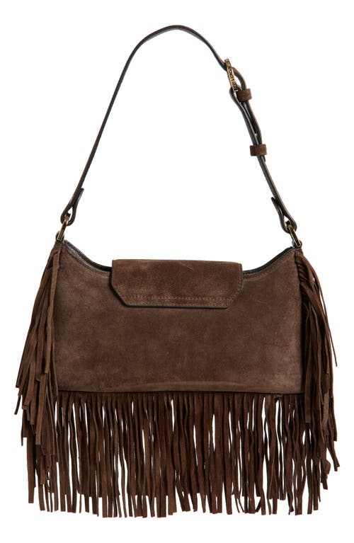 Strathberry X Cinq À Sept Multrees Omni Fringe Suede Hobo Bag In Brown