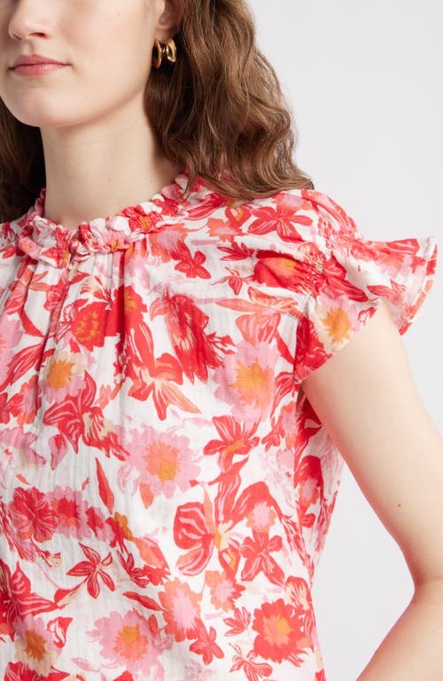 Caslon ® Ruffle Cotton Gauze Top In Multi