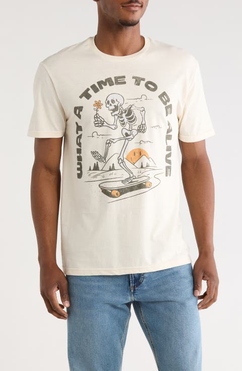 Time to Be Alive Cotton Graphic T-Shirt