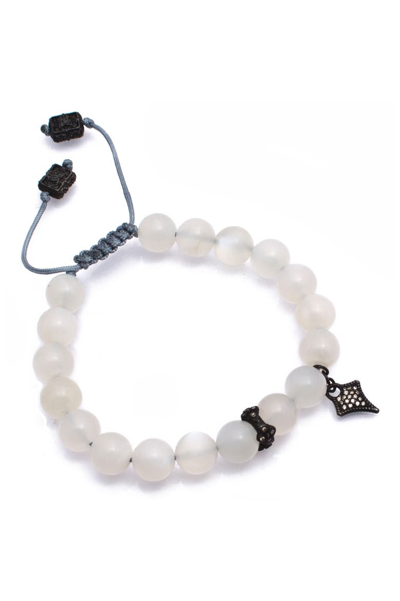 Old World Moonstone & Diamond Bracelet, Main, color, WHITE/ BLACK