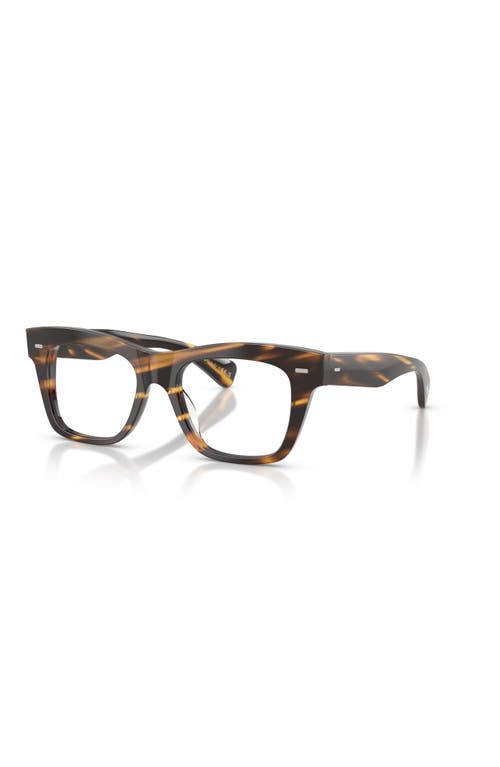 Oliver Peoples 51mm Rectangle Optical Glasses In Brown