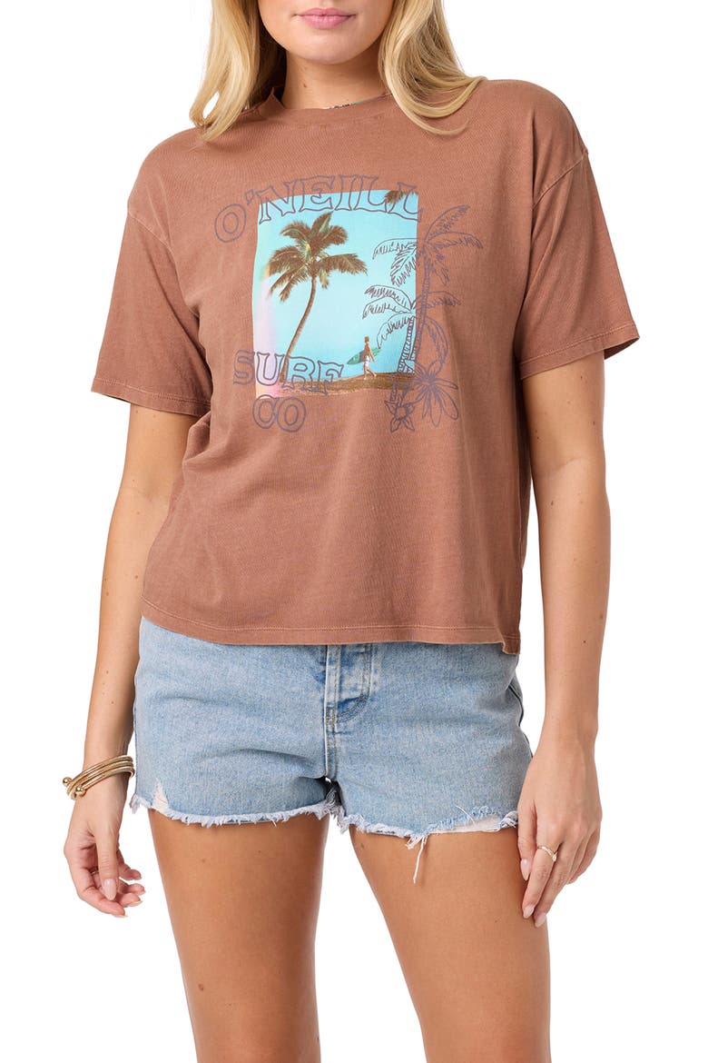 Doodles Easy Graphic T-Shirt, Main, color, CAROB BROWN