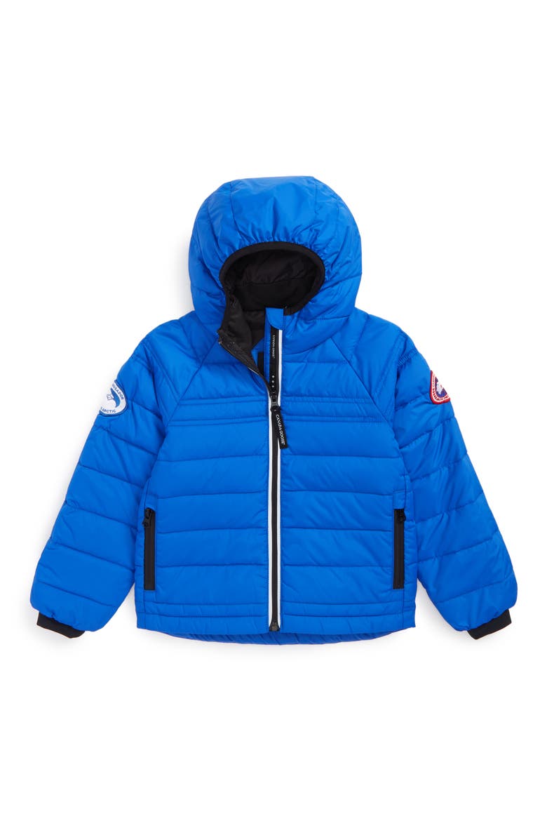 PBI Bobcat Water Resistant Hooded Down Jacket, Main, color, PBI BLUE