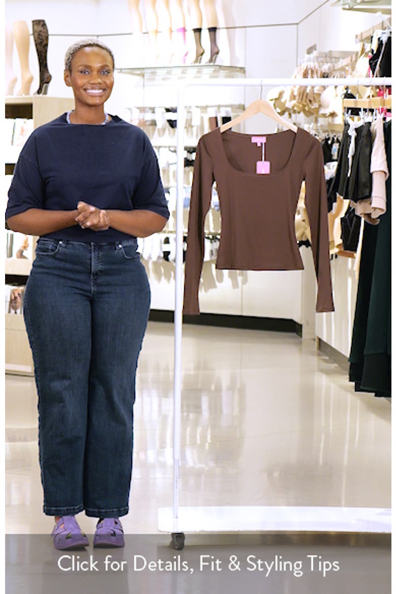 Hayden Square Neck Long Sleeve Crop Top video