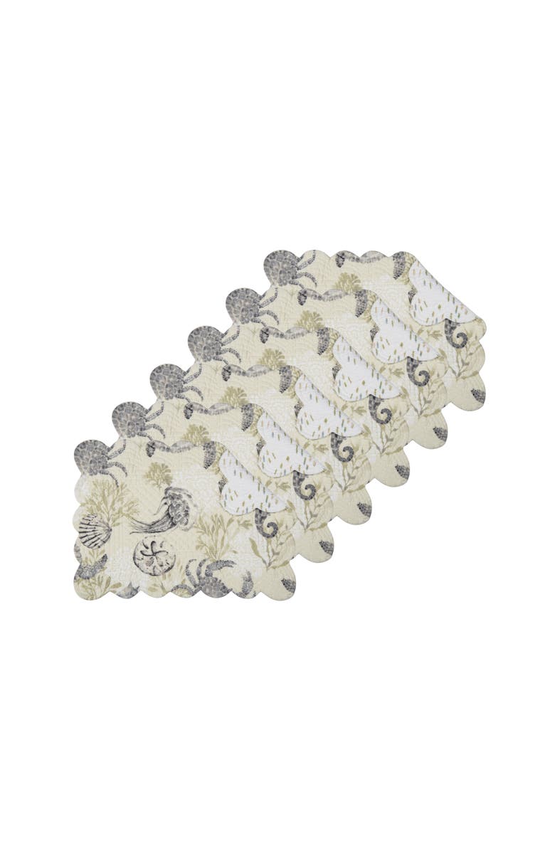 C&F Home Cannon Beach Placemats, Set of 6, Main, color, Green