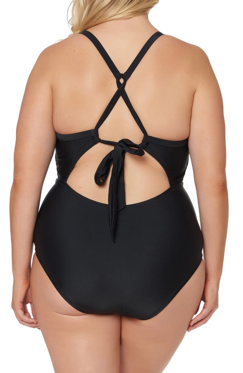 Jessica Simpson Cutout One-Piece Swimsuit, Alternate, color, 