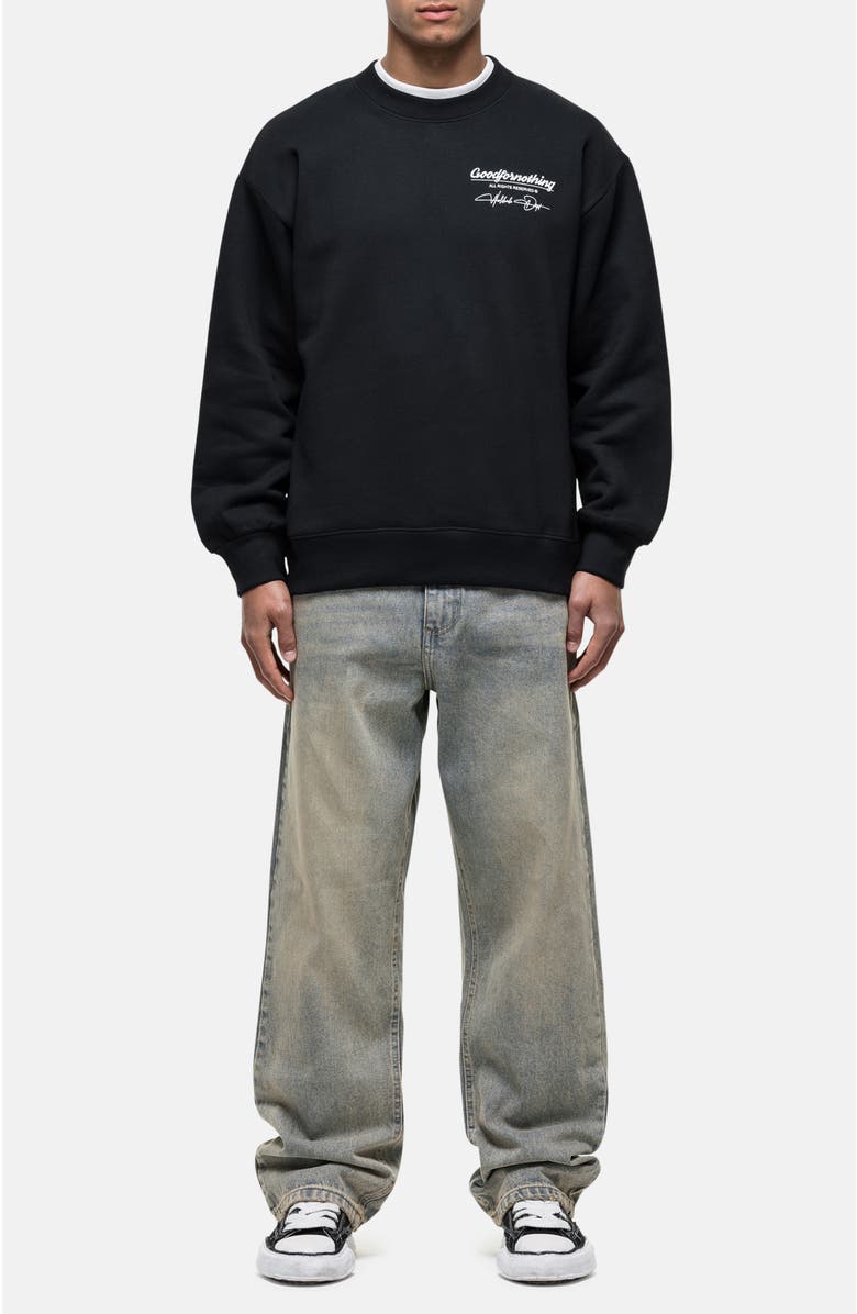 Good For Nothing Washed Black Cult Sweathsirt, Alternate, color, Black