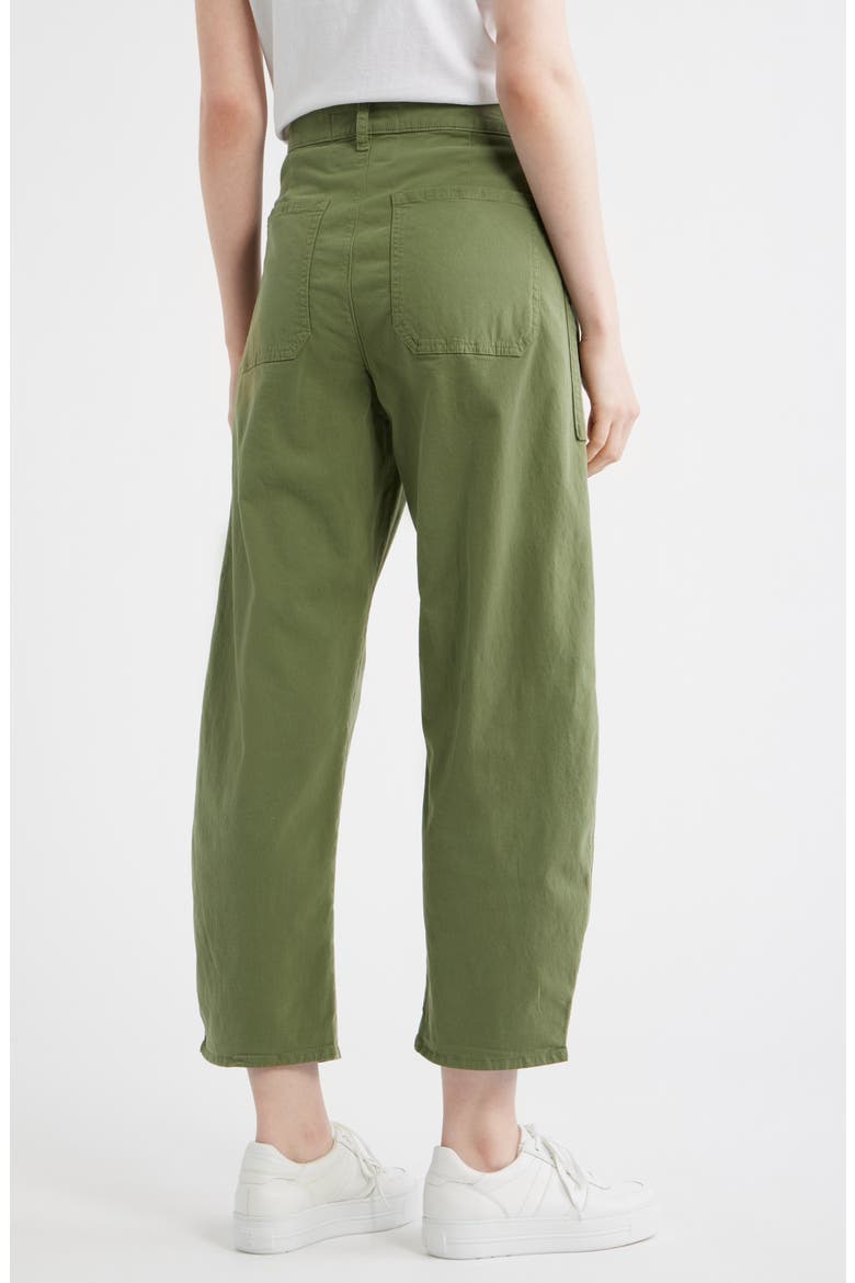 Bray Barrel Leg Cotton Twill Pants, Alternate, color, OLIVE