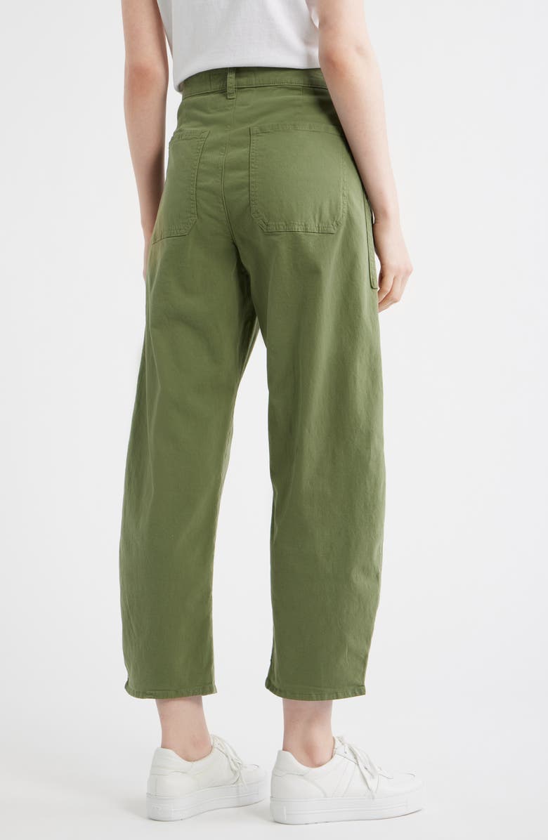 Frank & Eileen Bray Barrel Leg Cotton Twill Pants, Alternate, color, Olive