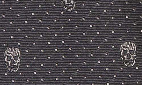 Alexander Mcqueen Skull Silk Tie In Charcoal/grey