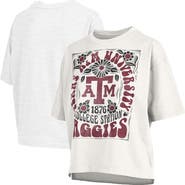 PRESSBOX Women's Pressbox White Texas A&M Aggies Harmony Oversized T-Shirt