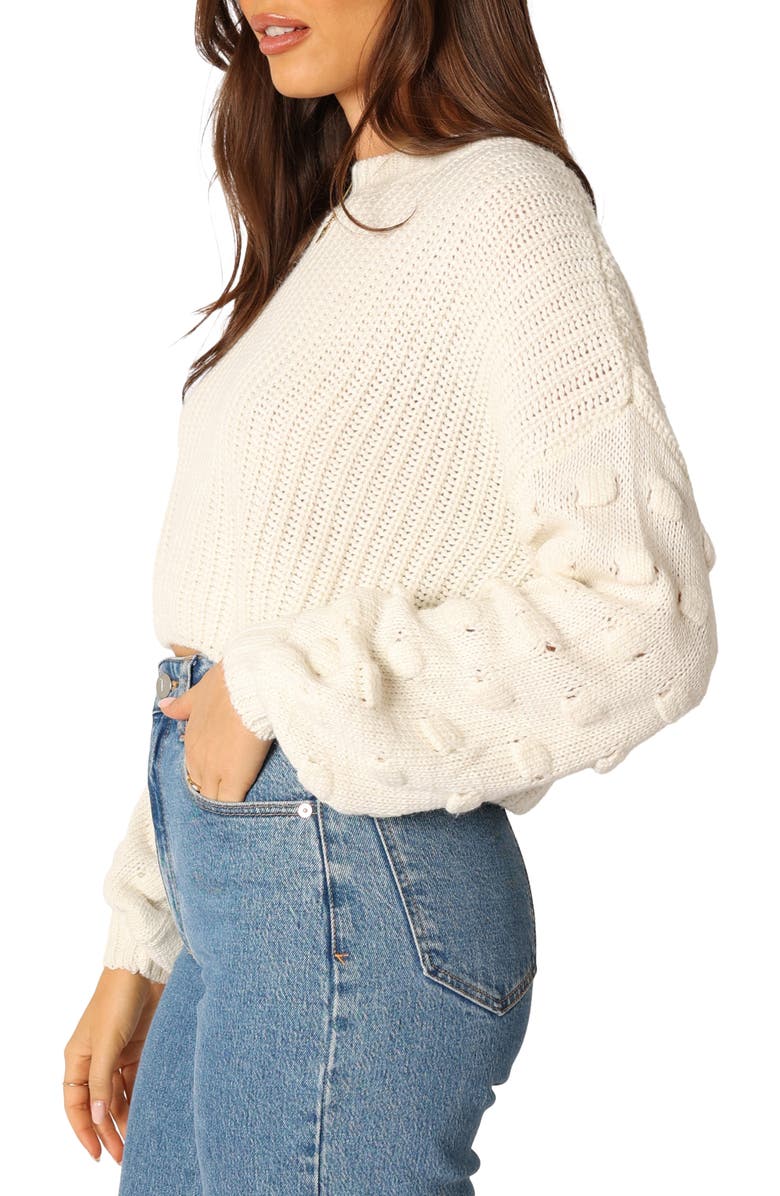 Petal & Pup Catalina Textured Stitch Sleeve Sweater, Alternate, color, Ivory