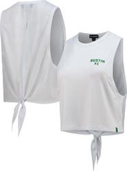THE WILD COLLECTIVE Women's The Wild Collective White Austin FC Twist Back Tank Top