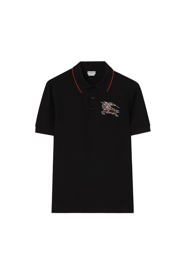 Heart Knight Cotton Polo Shirt, Alternate, color, Black