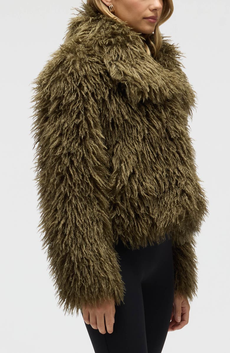 NVLT Shaggy Faux Fur Crop Jacket, Alternate, color, Olive