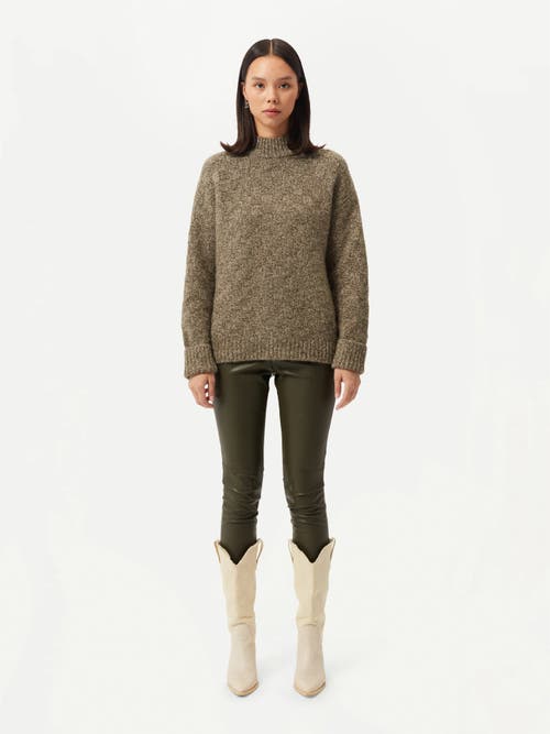 Gobi Mongolian Cashmere Basket-weave Cashmere Sweater In Capulet Olive