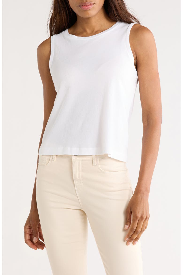 Mikaela Organic Cotton Tank, Main, color, WHITE