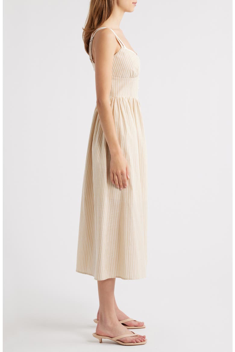 Double Strap Cotton Blend A-Line Sundress, Alternate, color, NATURAL