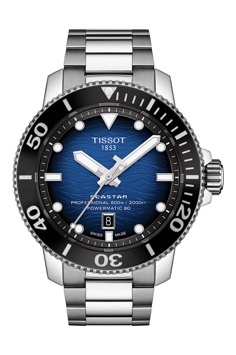 Seastar 2000 Professional Powermatic 80 Bracelet Watch, 46mm, Main, color, BLUE GRADIENT