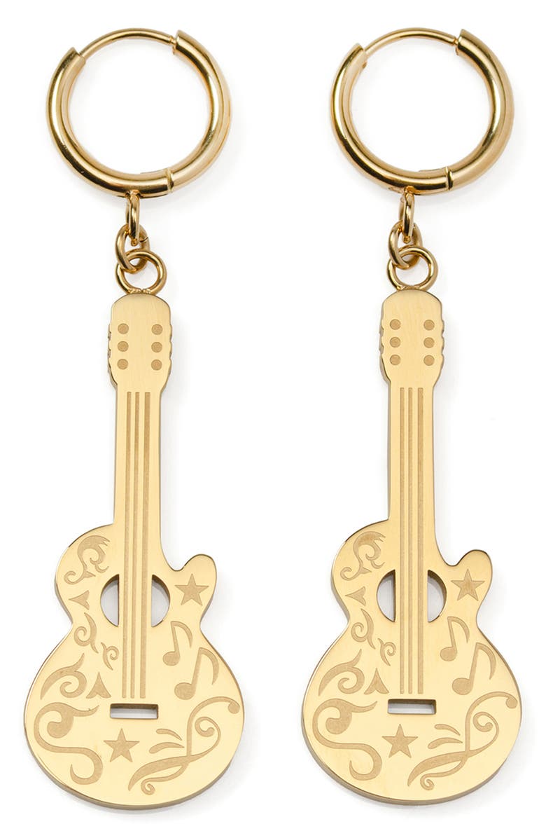 Cufflinks, Inc. Grand Ole Opry Guitar Earrings, Main, color, Gold