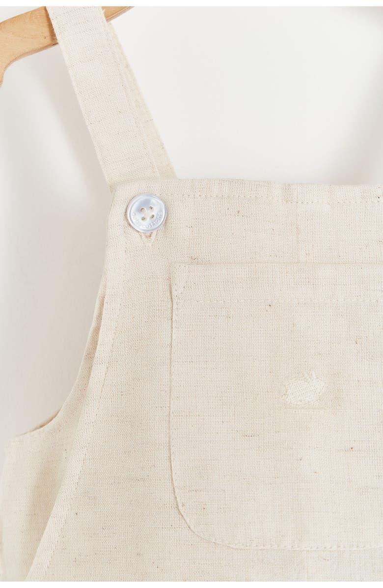 Babycottons Premium Cotton Linen Shortall for Infant, Alternate, color, Ivory