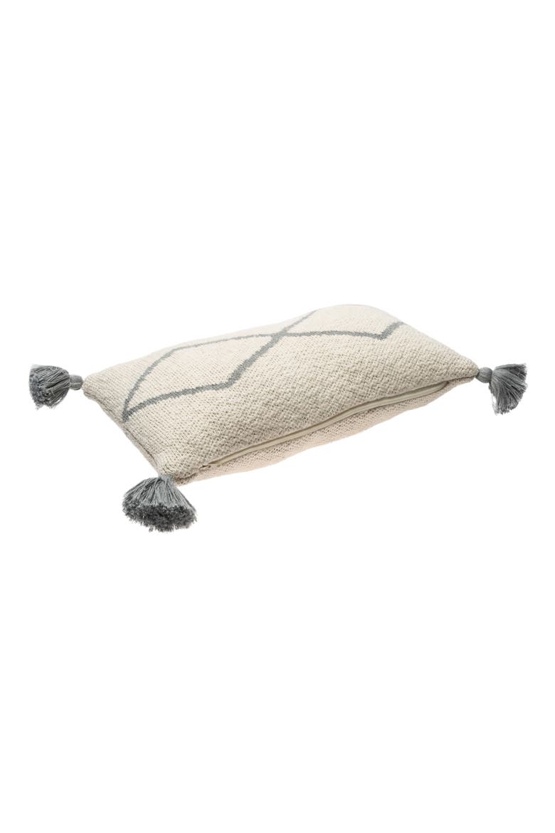 Oasis Tassel Knit Accent Pillow, Alternate, color, GREY
