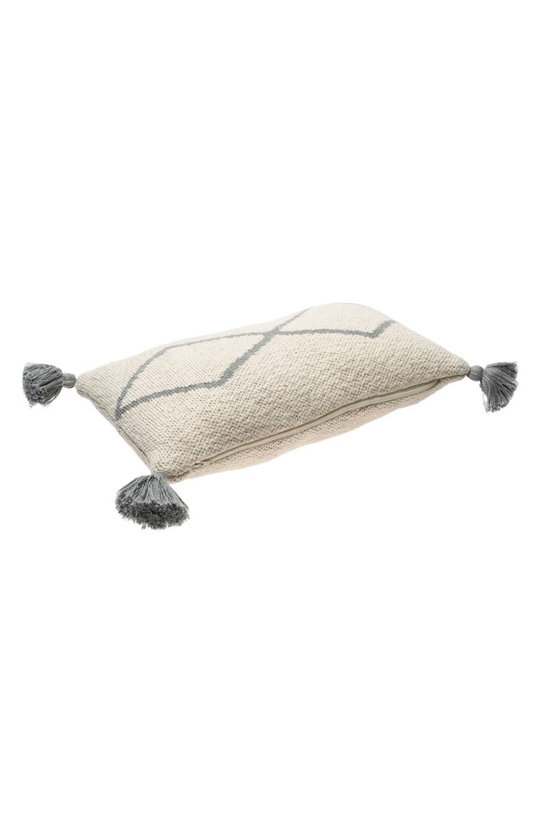 Lorena Canals Oasis Tassel Knit Accent Pillow, Alternate, color, Grey