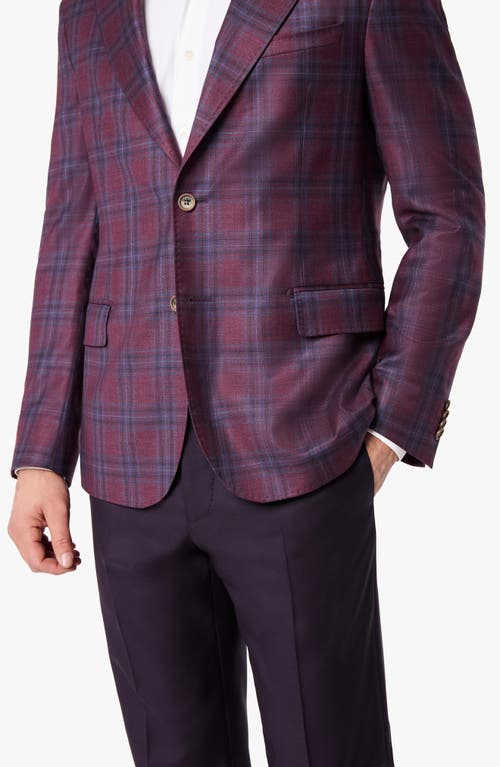 Zanella Treviso Red & Blue Plaid Wool Sport Coat In Pink