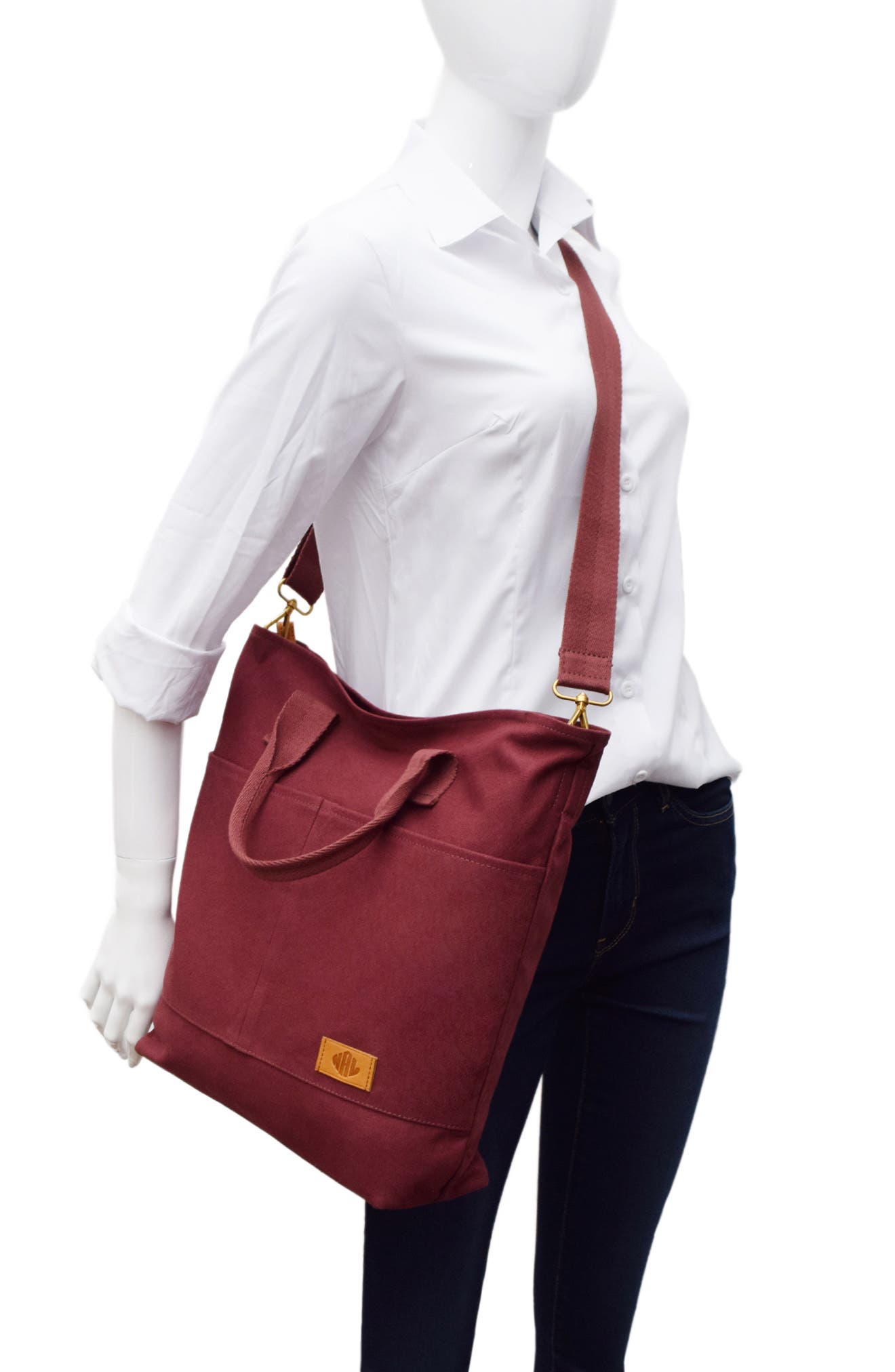 Ayla Canvas Tote, Alternate, color, MALBEC
